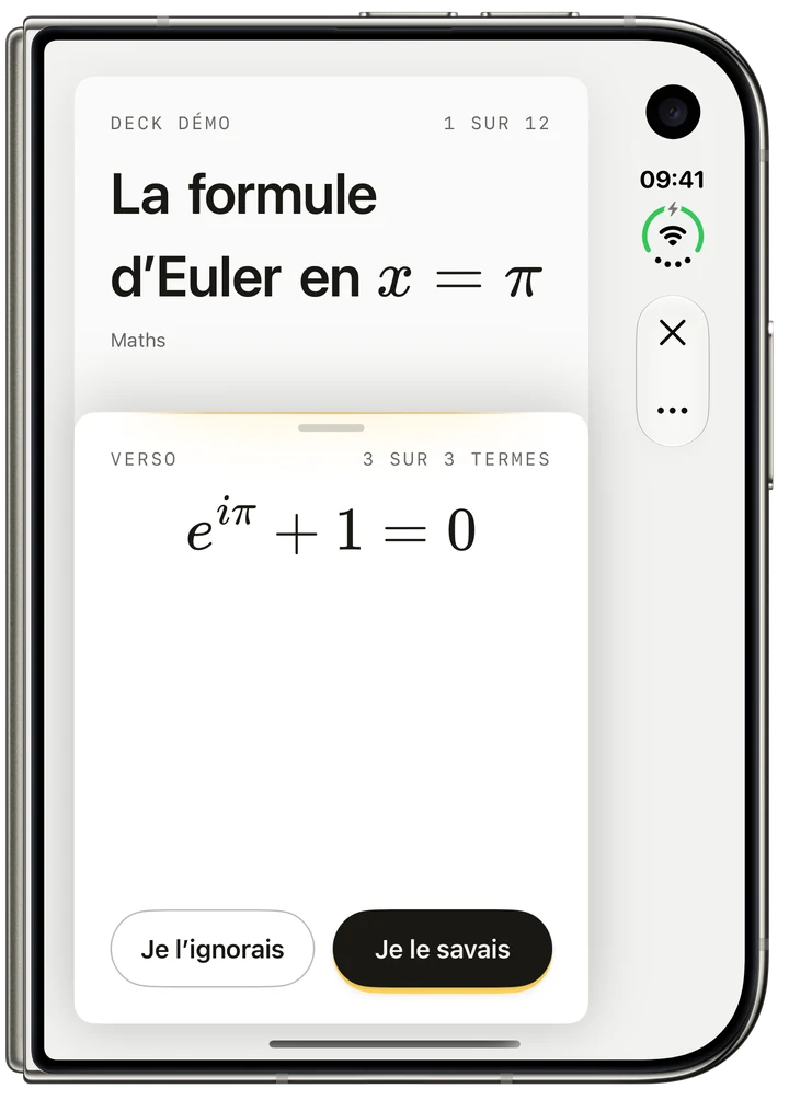 La formule d’Euler en pi : e puissance i pi, plus 1, égale 0.