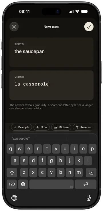 Writing a card, recto and verso