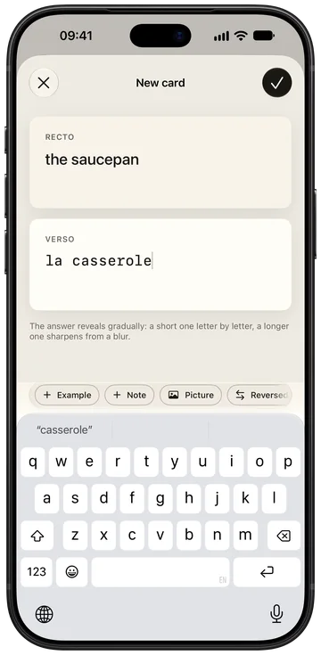 Writing a card, recto and verso